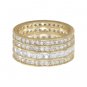 2.75 Ct Princess Round cut Diamond Eternity Band Cocktail Ring Yellow Gold