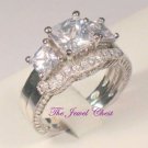 3 Ct Princess Diamond Engagement Ring Anniversary set White Gold Antique Design