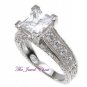 2.00 Ct Princess Pave cut Bypass Diamond Engagement Ring Vintage White Gold