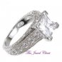 2.00 Ct Princess Pave cut Bypass Diamond Engagement Ring Vintage White Gold