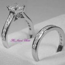 2.40 Ct Princess Cut 2 Piece Diamond Engagement Wedding Ring Band Set White Gold