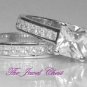 2.40 Ct Princess Cut 2 Piece Diamond Engagement Wedding Ring Band Set White Gold