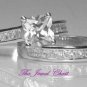2.40 Ct Princess Cut 2 Piece Diamond Engagement Wedding Ring Band Set White Gold