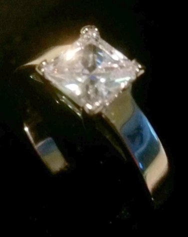 1.20 Ct Princess cut Diamond Solitaire Engagement Promise Ring White Gold