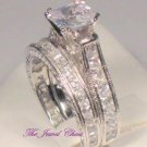 3 Ct Princess Diamond Antique Solitaire Engagement Wedding Ring set White Gold