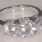3 Ct Round cut Diamond Three Stone Engagement Ring White Gold Anniversary style