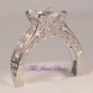 2.75 Ct Princess Solitaire Pave Diamond cut Antique Engagement Ring Estate Style