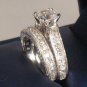 4 Ct Princess cut Diamond Engagement Wedding Ring Antique Bridal Set White Gold