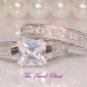 3 Ct Princess Diamond Engagement Ring Wedding Bridal Band Antique White Gold