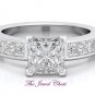 3.72 Ct Princess cut Engagement Ring Wedding Band Bridal set White Gold