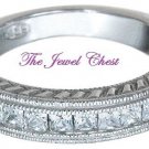 Princess cut Channel set Diamond Wedding band ring Antique Style White Gold