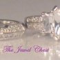 .2 Ct Emerald cut Trilogy Engagement Ring Wedding Band White Gold 2 Ring set