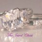 .2 Ct Emerald cut Trilogy Engagement Ring Wedding Band White Gold 2 Ring set