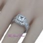 2.50 Ct Princess and Round cut Halo Diamond Solitaire Engagement Ring