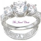 2 Ct Round Cut D VVS1 Diamond Engagement Ring Vintage White Gold Sterling