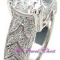 3.00 Ct Round Pave D VVS1 Diamond Engagement Ring Vintage White Gold Solitaire