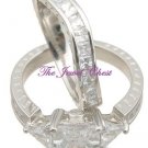 4 Ct Princess Trillion Diamond Antique Engagement Ring Wedding Band White Gold