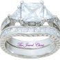 4 Ct Princess Trillion Diamond Antique Engagement Ring Wedding Band White Gold