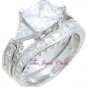4 Ct Princess Trillion Diamond Antique Engagement Ring Wedding Band White Gold