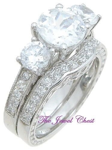 3.50 Ct Antique Round Brilliant Cut D VVS1 Diamond Engagement Ring White Gold