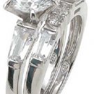 2.00 Ct Round cut VVS1 Diamond Engagement Ring Wedding Band set White Gold