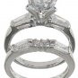2.00 Ct Round cut VVS1 Diamond Engagement Ring Wedding Band set White Gold