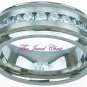 3 Carat Men's Round Diamond Ring Eternity Band Titanium 8mm