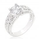 D/VVS1 Diamond Engagement Ring 1 Carat Square Cut 14k White Gold Bridal Jewelry