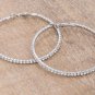3.50 Ct Round cut Diamond Channel Eternity Design Hoop Earrings White Gold 2inch