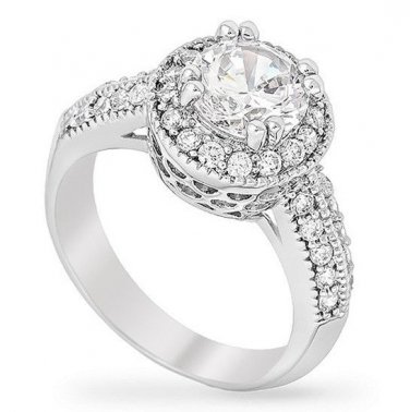 D/VVS1 Diamond Engagement Ring 2 Carat Round Cut 14k White Gold Bridal Jewelry