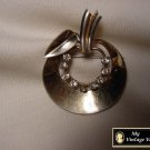 Silver Apple & Rhinestone Pin