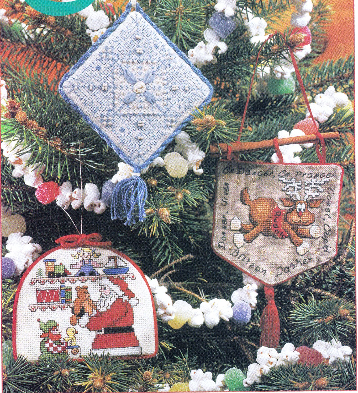 CROSS STITCH & NEEDLEWORK 1996 CHRISTMAS PLATE SANTA HARDANGER