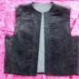 Vintage Women 70s Holiday Black Velvet Vest & Skirt S