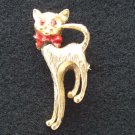 Ruby Eye Cat ANIMAL PIN BROOCH fr Japan  MINT