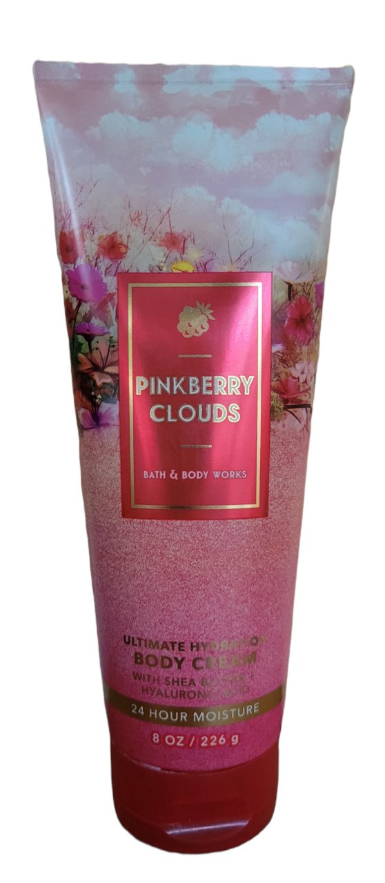 Bath & Body Works Pinkberry clouds Body Cream lotion 24 Hour moisture , 8 oz