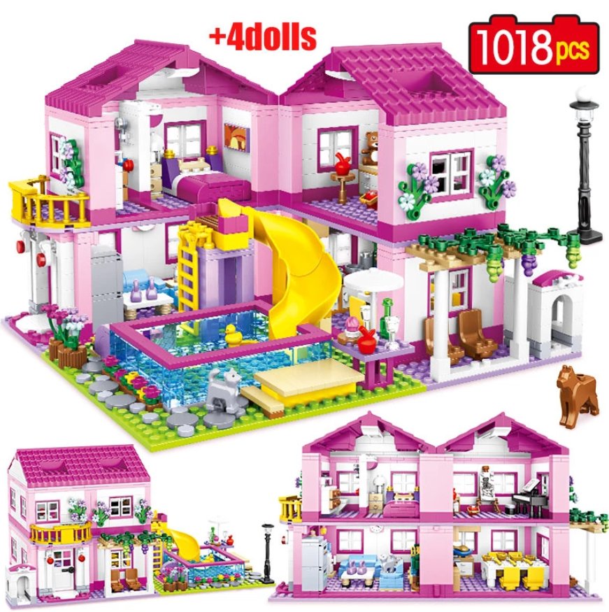 Villa House Building Blocks 1018 pcs City 3 models Summer Villa