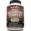 Nutrivein Mushroom Supplement Lions Mane Reishi 2600mg - 90 Capsules - 11 Blend