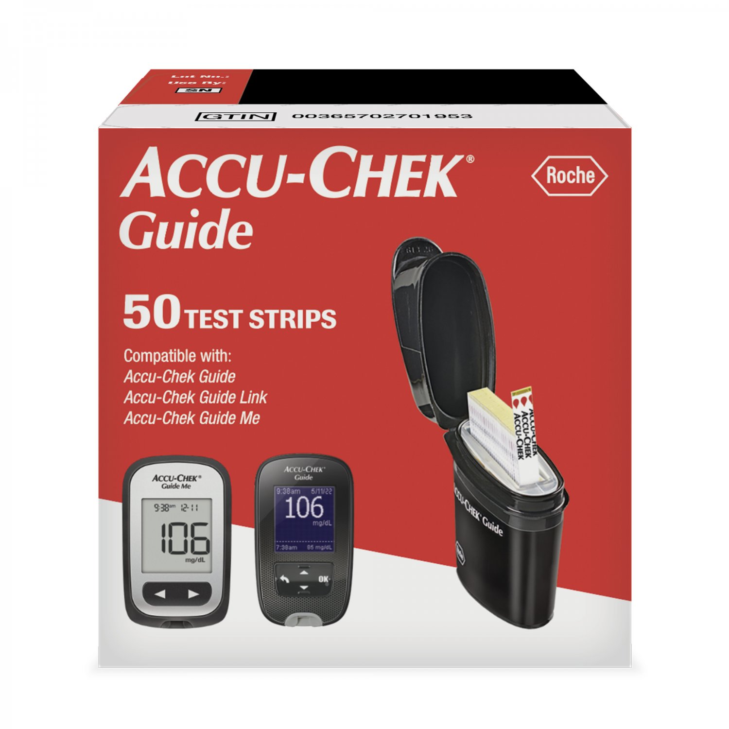 Accu-Chek Guide Test Strips for Diabetic Blood Glucose Testing