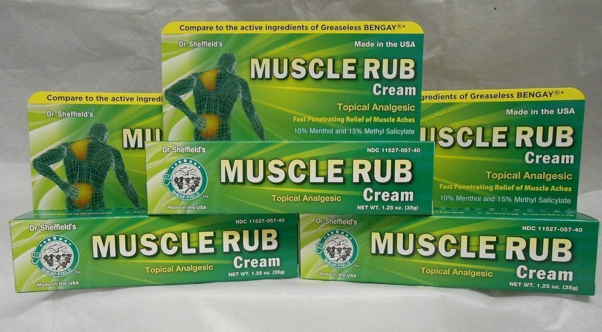 ( 3 Pack ) Dr. Sheffield's Muscle Rub Cream Fast Relief of Muscle Aches 1.25 Oz