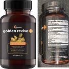 GOLDEN REVIVE + Joint Pain Relief Quercetin Magnesium Turmeric Bromelain 60 Caps