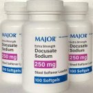 3 Pack- Major Docusate Sodium Softgels Stool Softener