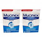 Lot of 2 - Mucinex 12 Hr Max Strength Chest Congestion Expectorant Tablets, 14ct