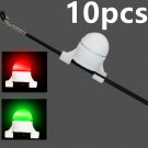 Fish Bite Alarm Strike Fishing Rod Tip Clip On LED Light Alert Glow Alarm 10pcs 