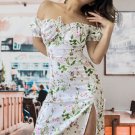 Floral dress Tube top slit style slim fit princess dress