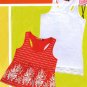 NLW-NAN Sleeveless Red and White 2-in-1 Tunic Top