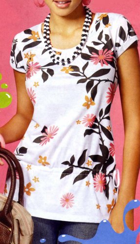 NLW-REA Printed White Baby Doll Shirt
