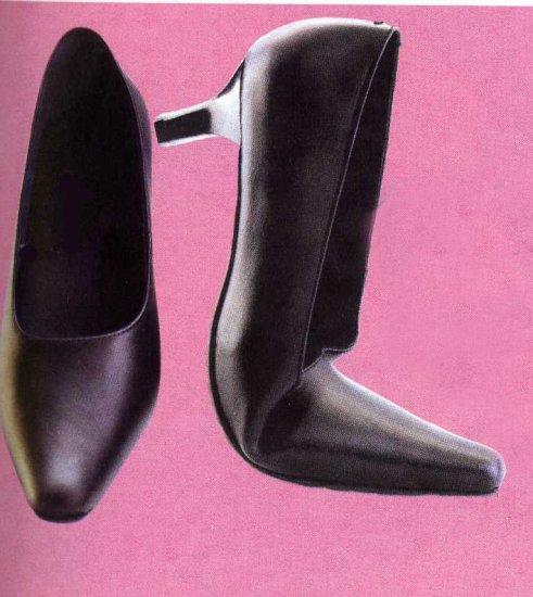 NLS-MAH Black Heeled Pointed Flexible Office Shoes