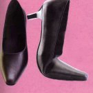 NLS-MAH Black Heeled Pointed Flexible Office Shoes