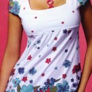NLW-SAX Printed White Baby Doll Dress