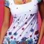 NLW-SAX Printed White Baby Doll Dress